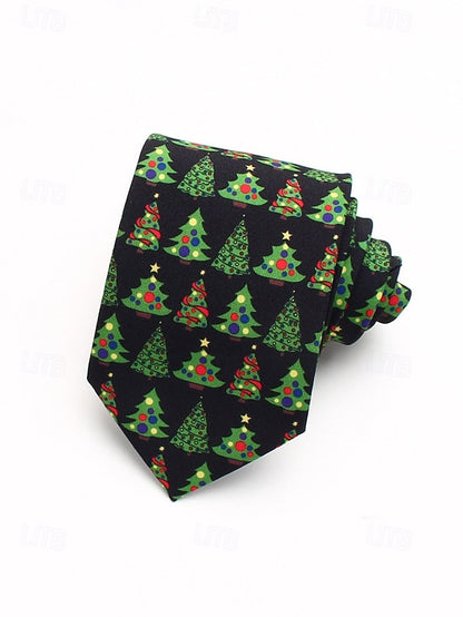 Silk Christmas Fun – Polyester Santa and Tie Tree Men's