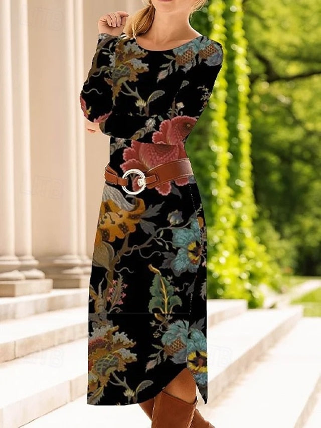 Women's Midi Dress Sheath Dress Shift Dress Casual Daily