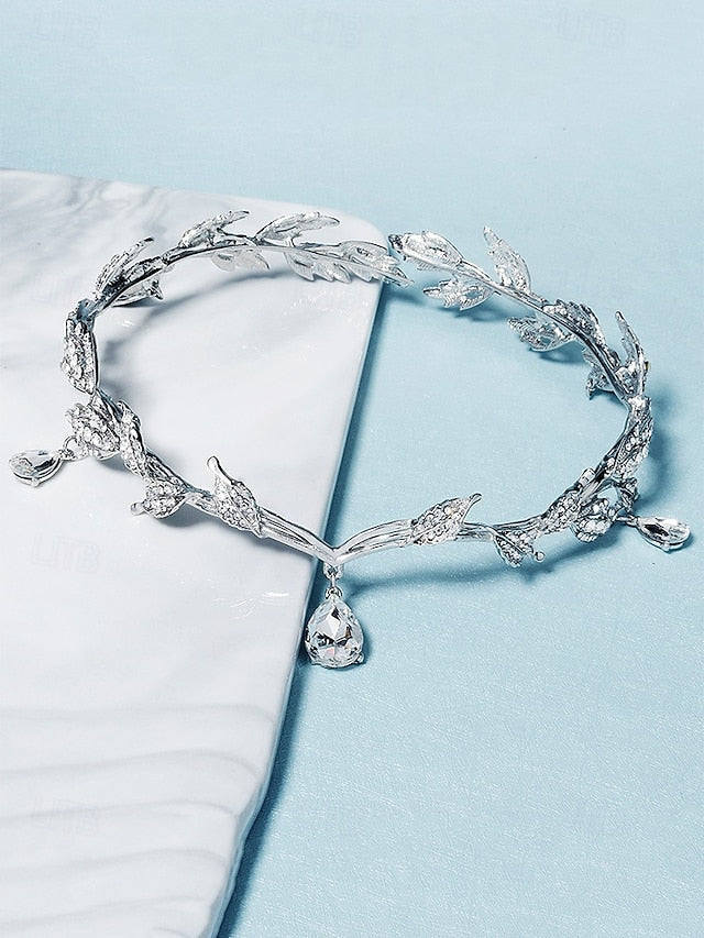 Gold Gemstone with Headpiece Leaf Vintage Blue – Drops