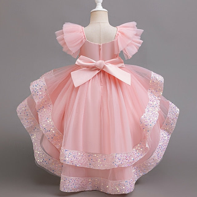 Dress Sleeveless Kids Sequin Special Wedding Girls' Party