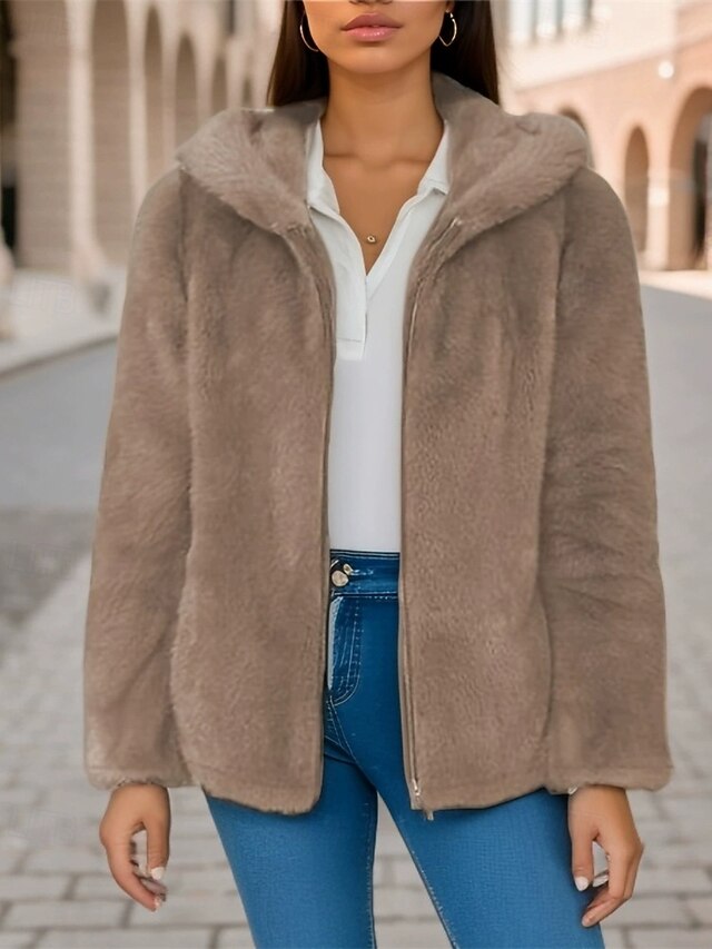 Zipper Jacket Casual Women's Comfortable Pocket Warm