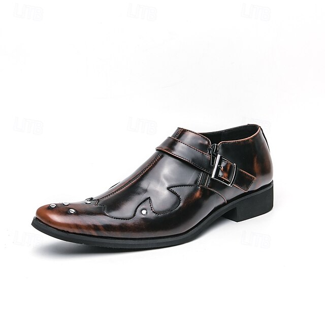 Strap Black Shoes Monk – Men's Leather Formal