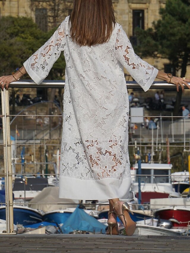 Women's Midi Dress Lace Dress Sundress Modern Beach