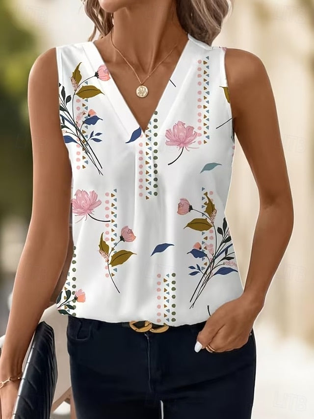 Women's Tank Top Floral Graphic Plants Elegant Vintage