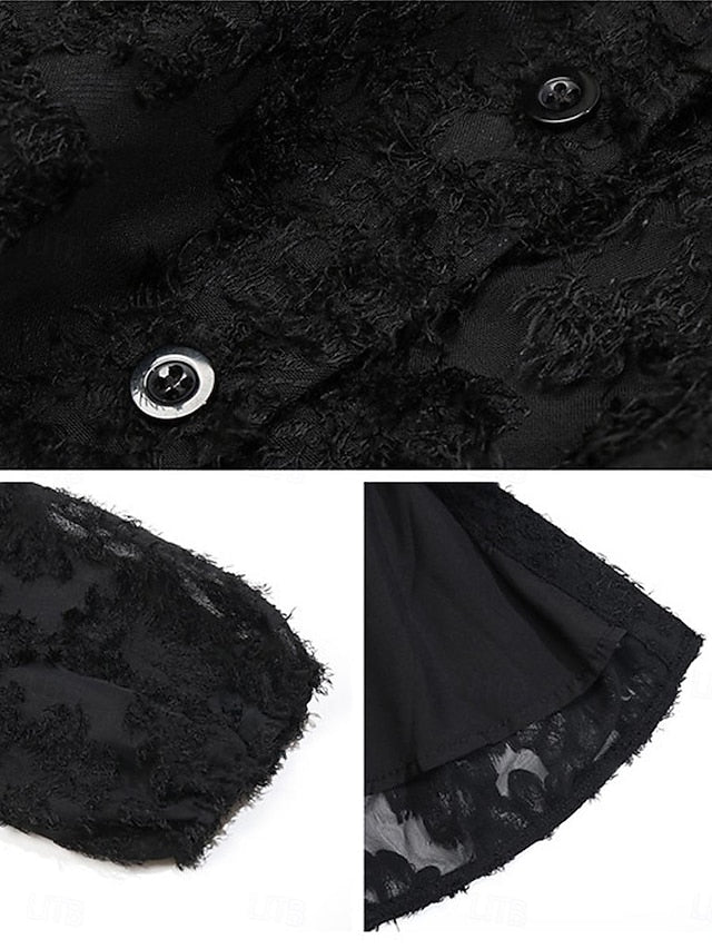 Women's Lace Dress Mini Dress Belted Formal Stand Collar