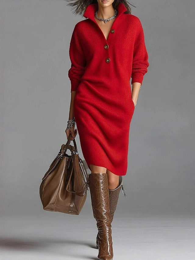Women's Midi Dress Sweater Dress Sheath Dress Shift Dress