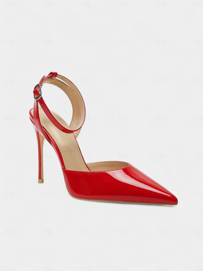 - Slingback Leather Stiletto Women's Nude Heels Patent