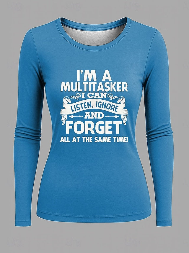 Women's T Shirt Print Graphic Letter Vintage Fashion