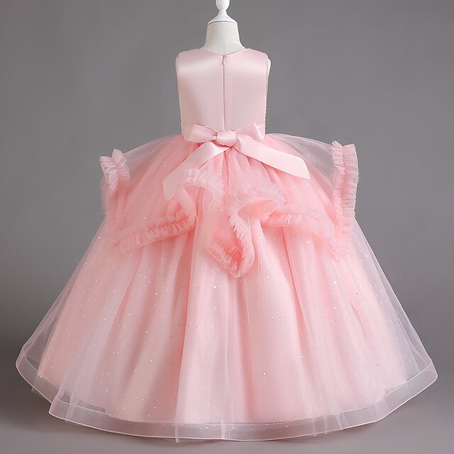 Sequin Solid Girls' Kids Color Dress Sleeveless Party