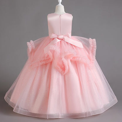 Sequin Solid Girls' Kids Color Dress Sleeveless Party