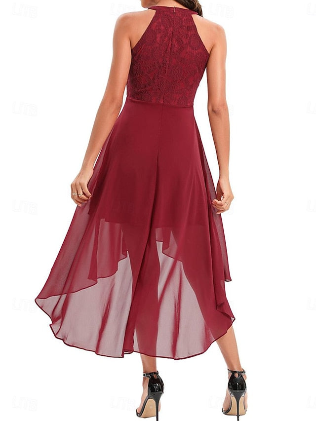 Women's Midi Dress Chiffon Dress A Line Dress Elegant