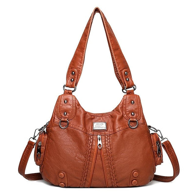 Boston Leather Handbag Shoulder Bag Women's Hobo PU