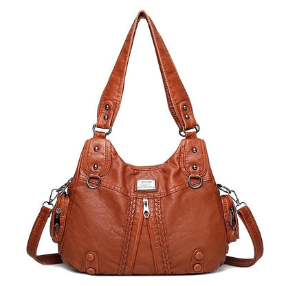 Boston Leather Handbag Shoulder Bag Women's Hobo PU