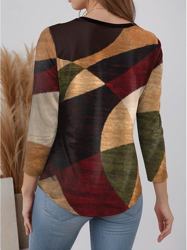 Women's T shirt Long Sleeve Crew Neck Long Sleeve Tunic