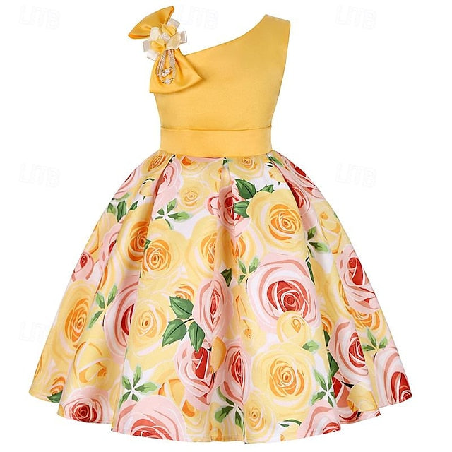 Flower Dress 3D Party Summer Sleeveless Easter Girls'