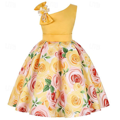 Flower Dress 3D Party Summer Sleeveless Easter Girls'