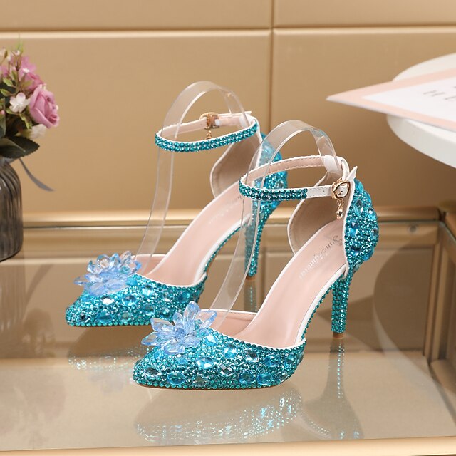 High – Rhinestone Heel Sandals Purple Elegant Women's
