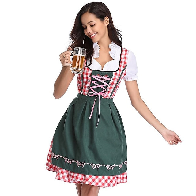 Couples Oktoberfest Beer Costume Blouse Shirt Dirndl Dress