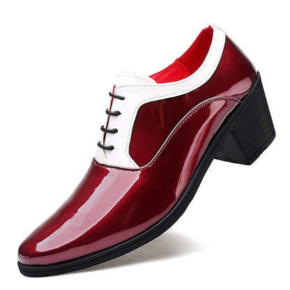 Shoes Patent Men's and Leather Faux Red White – Oxford