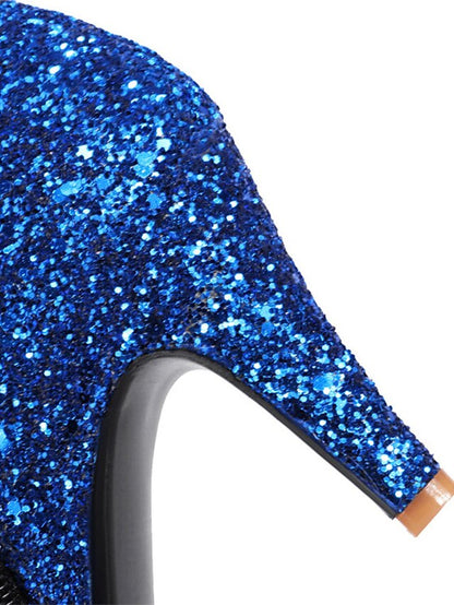 Glitter Boots Heel High Women's – Ankle Sparkly Red