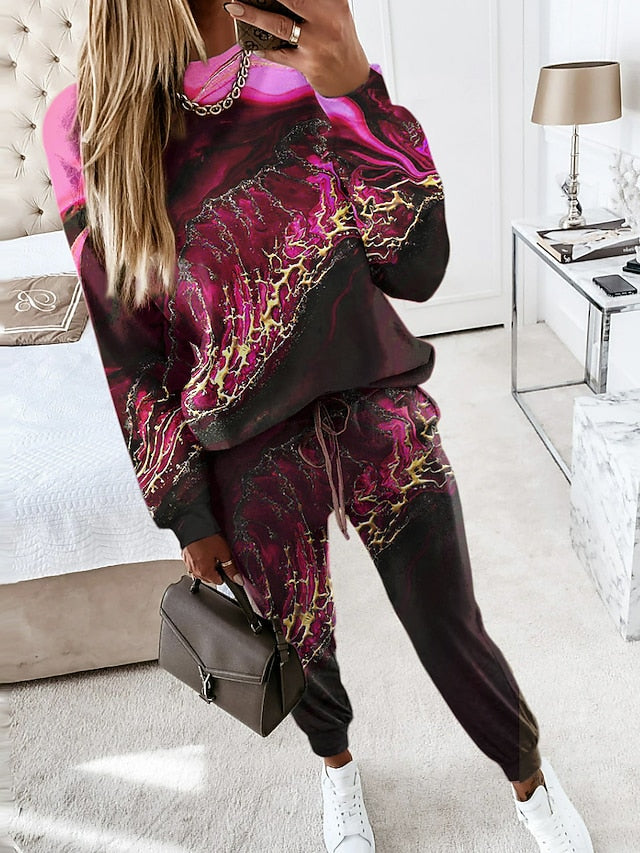Women's 2 Pieces Sweatshirt Tracksuits Sports Daily
