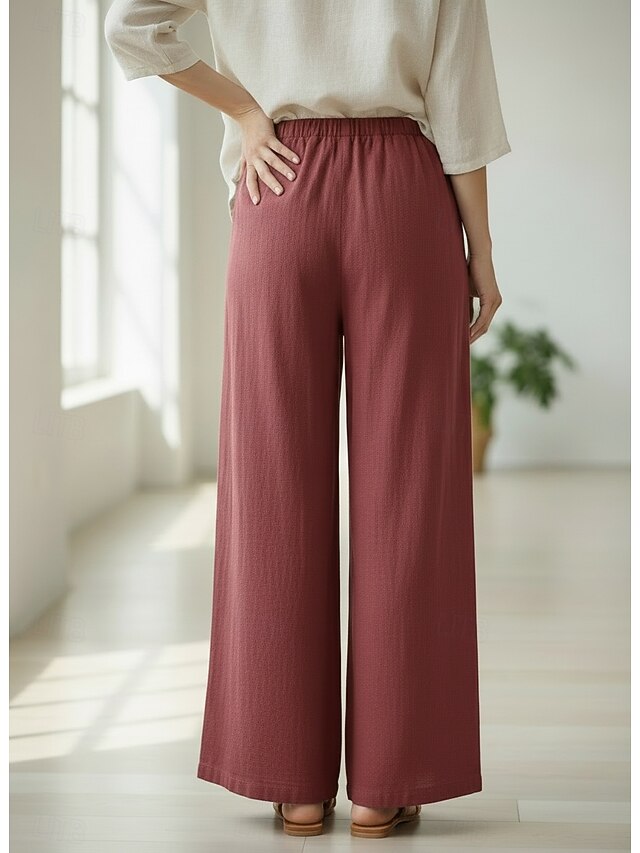 70% Linen Women's Linen Pants Culottes Wide Leg Wide Leg
