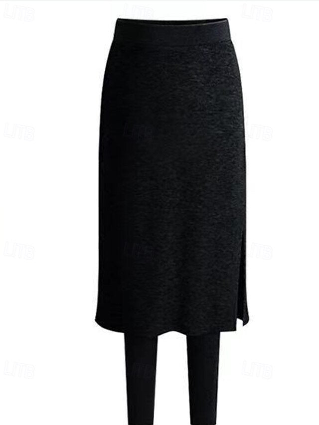 Women's Fleece Lined Leggings Fleece Pants Leggings Skort