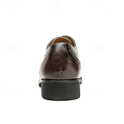 Shoes and Wingtip Leather Black – Faux Oxford Men's Brown