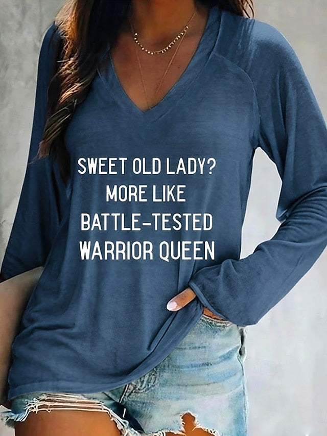 Women's T shirt Long Sleeve V Neck Long Sleeve Graphic