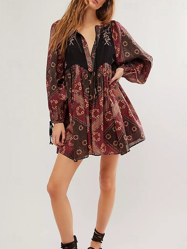Women's Mini Dress Casual Dress Boho Dress Ethnic Casual