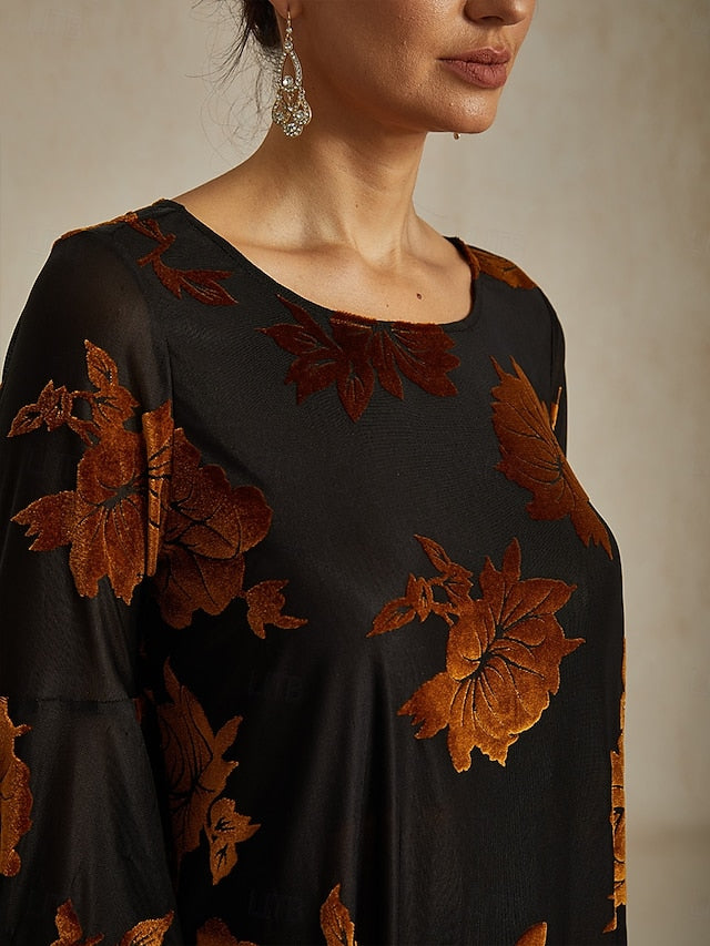 Women's Blouse Dressy Tops Velvet Floral Elegant Stylish