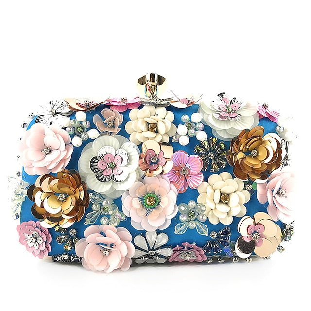Clutch Embellished Flower – Floral Women's Evening 3D