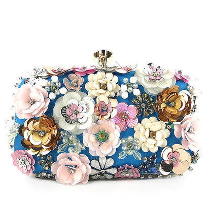Clutch Embellished Flower – Floral Women's Evening 3D
