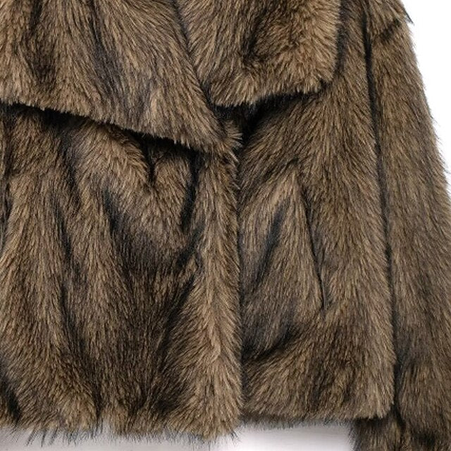 Furs Coat Pocket Faux Warm Women's Comfortable Fur
