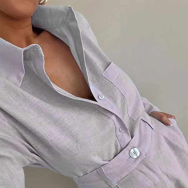 Women's Cotton Linen Sets Shorts Sets Bolero Top Long