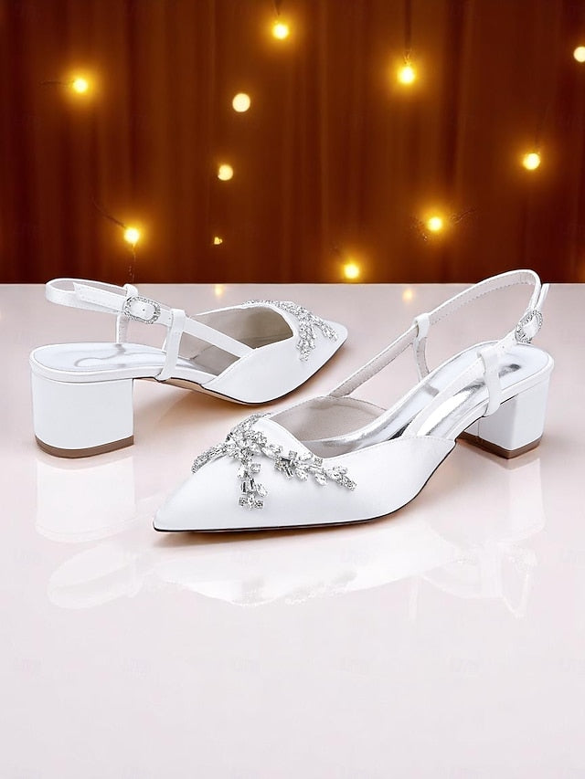 Heels Black Slingback Satin Women's