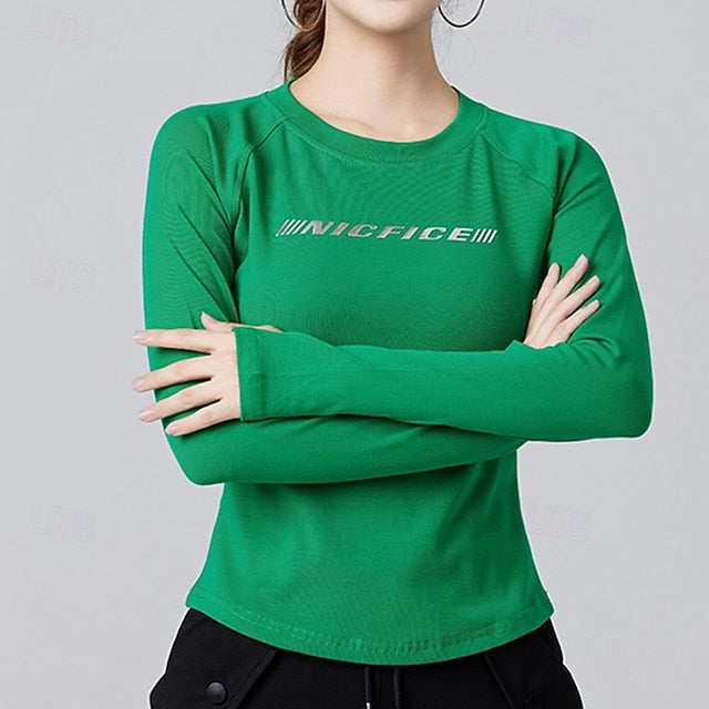 Women's Running T-Shirt Gym Shirt Sports Top Long Sleeve