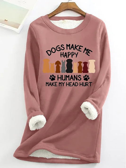 Graphic Pullover Women's Sherpa Sweatshirt Letter Casual