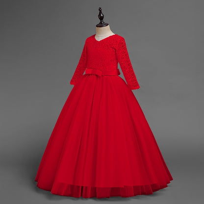 Girls' Sleeve Wedding Girl Dress Flower Half Kids