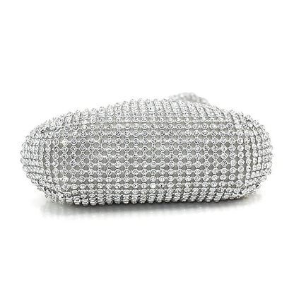 Elegant Crystal Evening Bag - Rhinestone Silver Women's