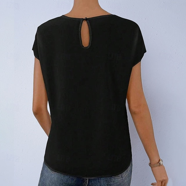 Women's Shirt Satin Blouse Dress Shirt Solid Color Plain