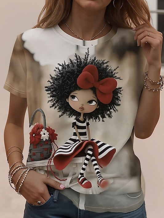 Women's T Shirt Print Graphic Animal Vintage Stylish