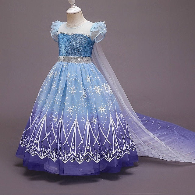 Frozen Flower Dress Cloak Princess Elsa Girls' Girl
