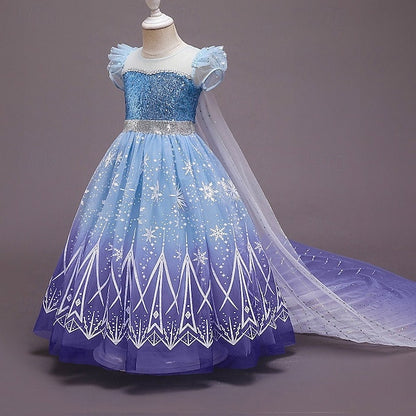 Frozen Flower Dress Cloak Princess Elsa Girls' Girl
