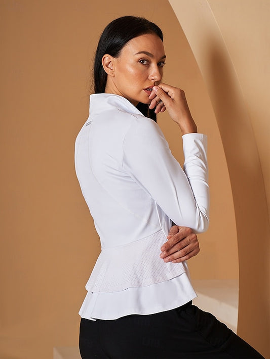 Women's Golf Jacket Yan pink Gray Pink Black Long Sleeve