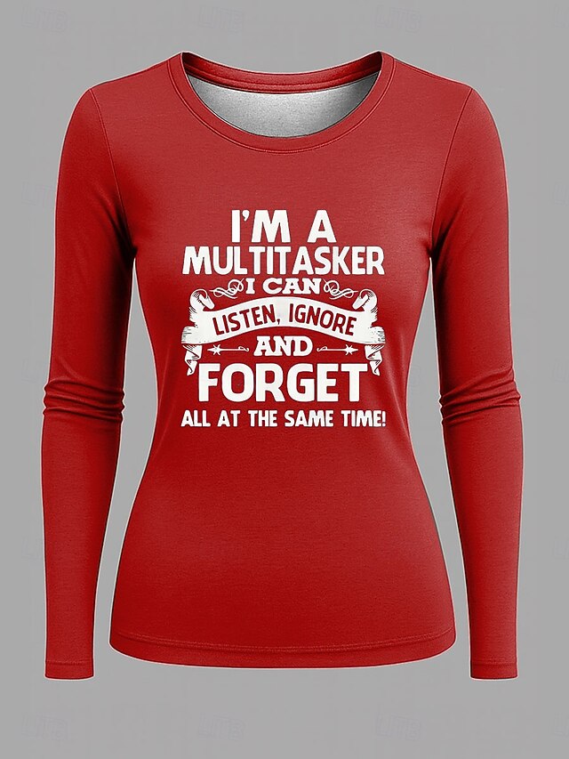 Women's T Shirt Print Graphic Letter Vintage Fashion