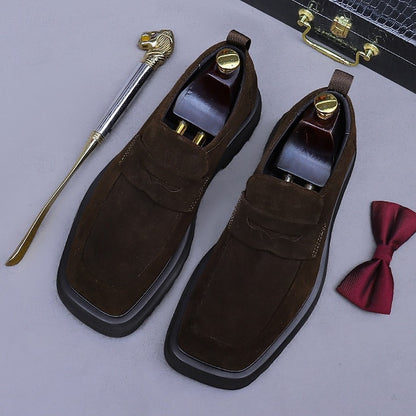 Loafers Leather Men's Suede Business Cowhide -Classic