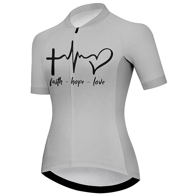 Women's Cycling Jersey Heart Graphic Funny Short Sleeve