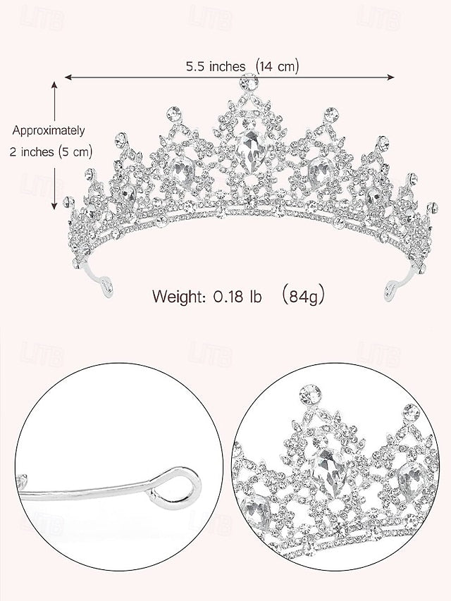 – Women's Set Silver and Jewelry Rhinestone Elegant Tiara