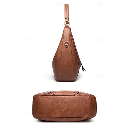 Set Women's Leather Bag Hobo with Matching Wallet Faux